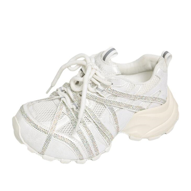 Sneakers con Tacco Grosso 7CM  - Crystal Mesh Fabric recensione e prezzo
